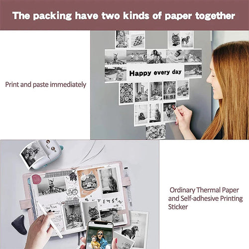 Portable Thermal Printer MINI CAT Print Photo Pocket Thermal Label